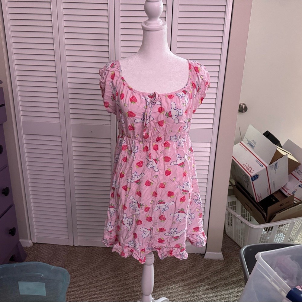 Sanrio Pink and White Sleeveless Sundress - Picture 1 of 5